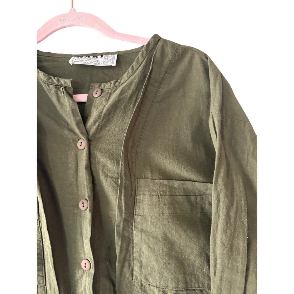 HARI Casuals Olive Green American Cotton Button Down Shirt Small Made in USA - Picture 3 of 5